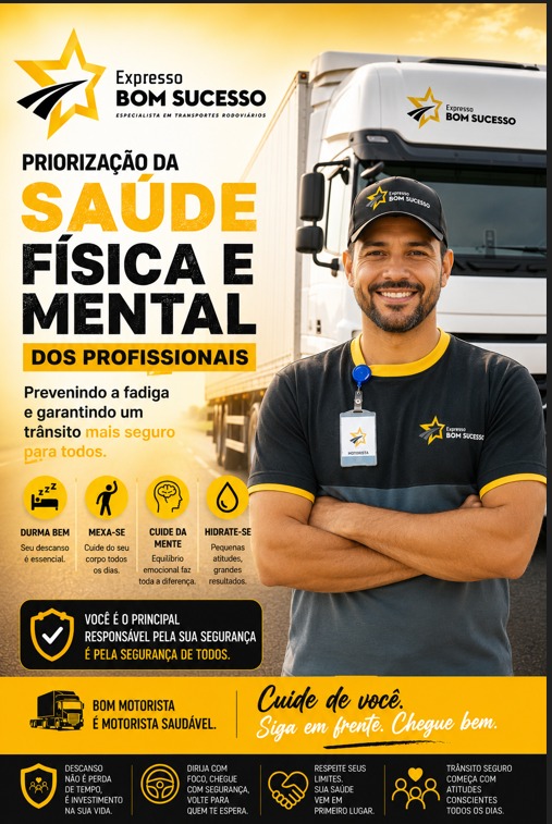 Campanha de saúde física e mental para profissionais do transporte